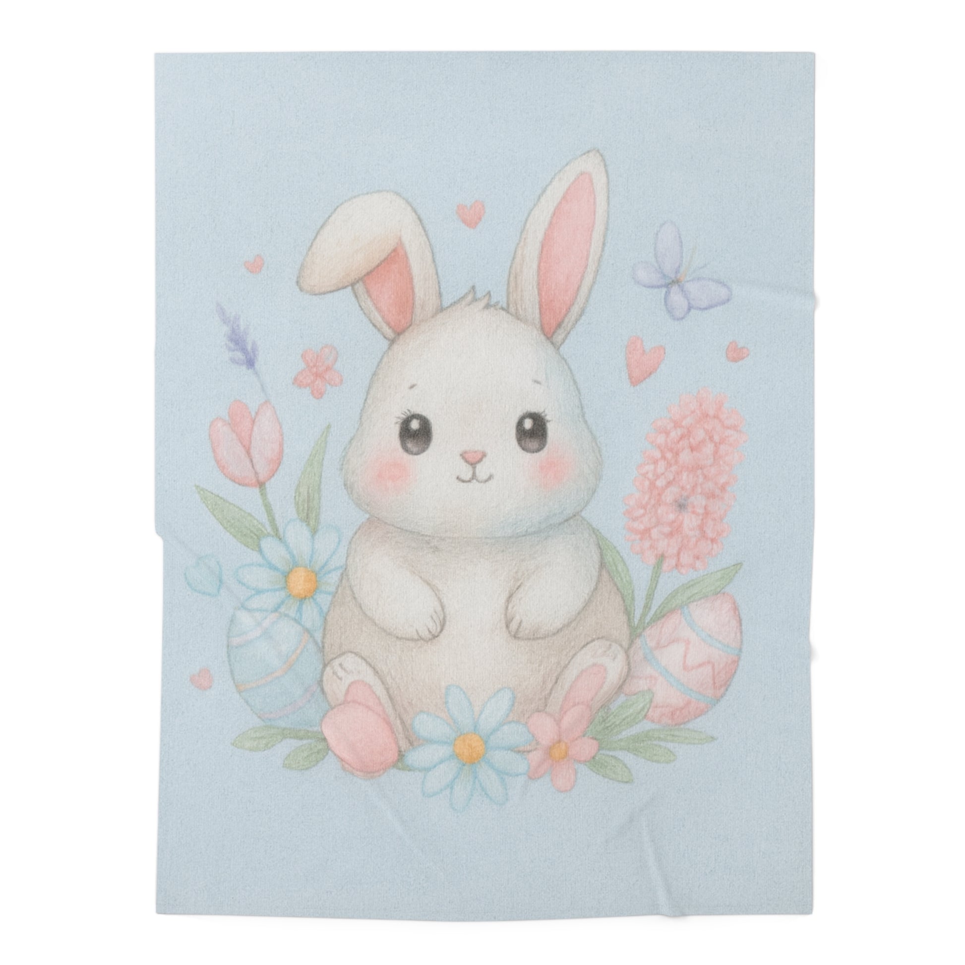 Soft Easter Baby Blanket – Bunny & Spring Flowers Fleece Swaddle | Perfect Easter Baby Gift