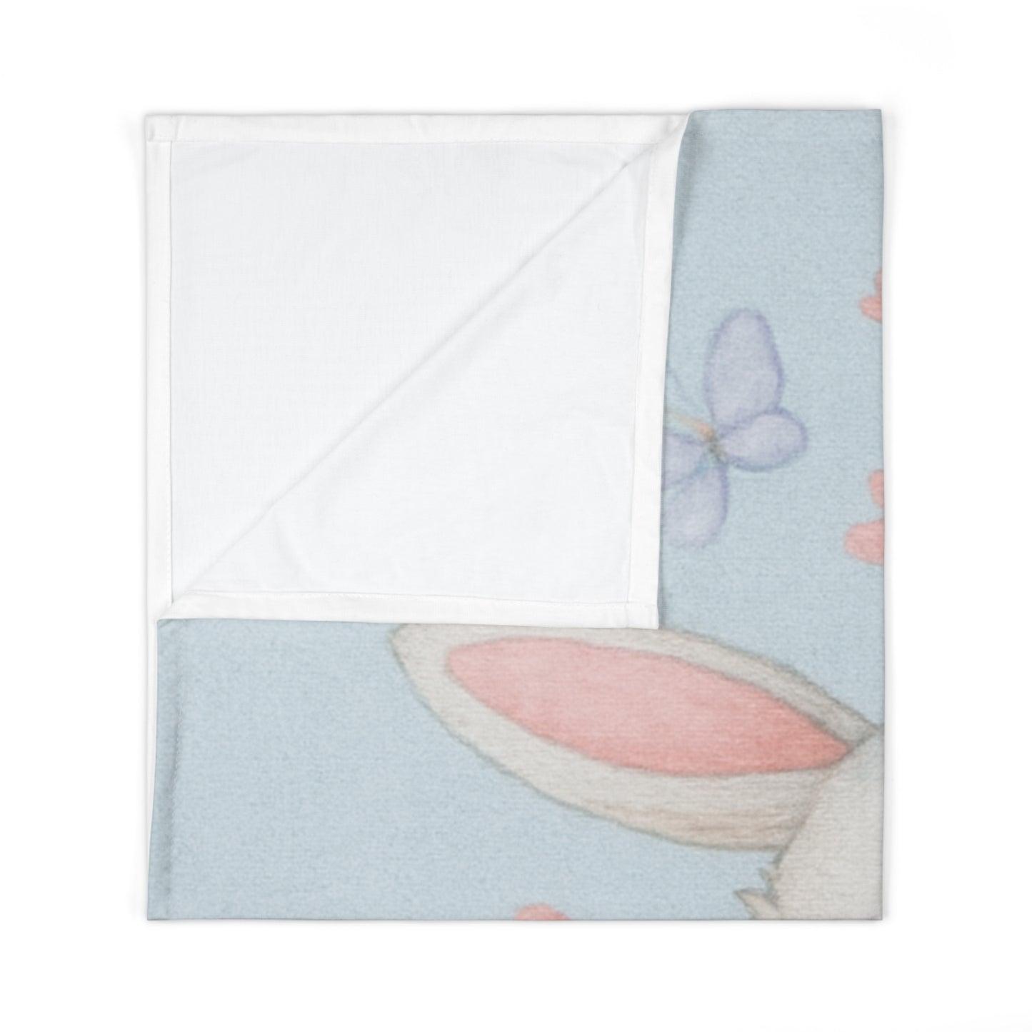 Soft Easter Baby Blanket – Bunny & Spring Flowers Fleece Swaddle | Perfect Easter Baby Gift