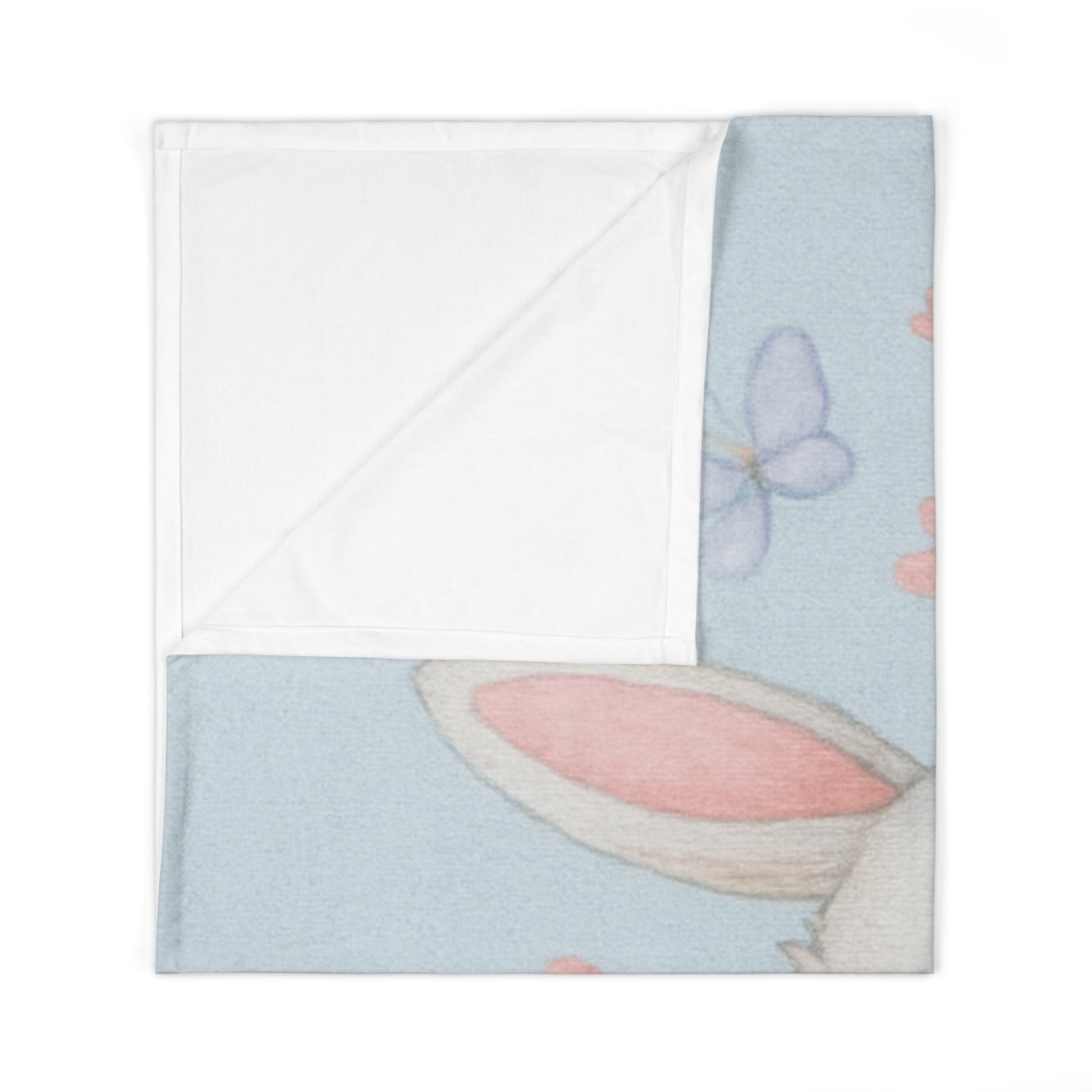 Soft Easter Baby Blanket – Bunny & Spring Flowers Fleece Swaddle | Perfect Easter Baby Gift