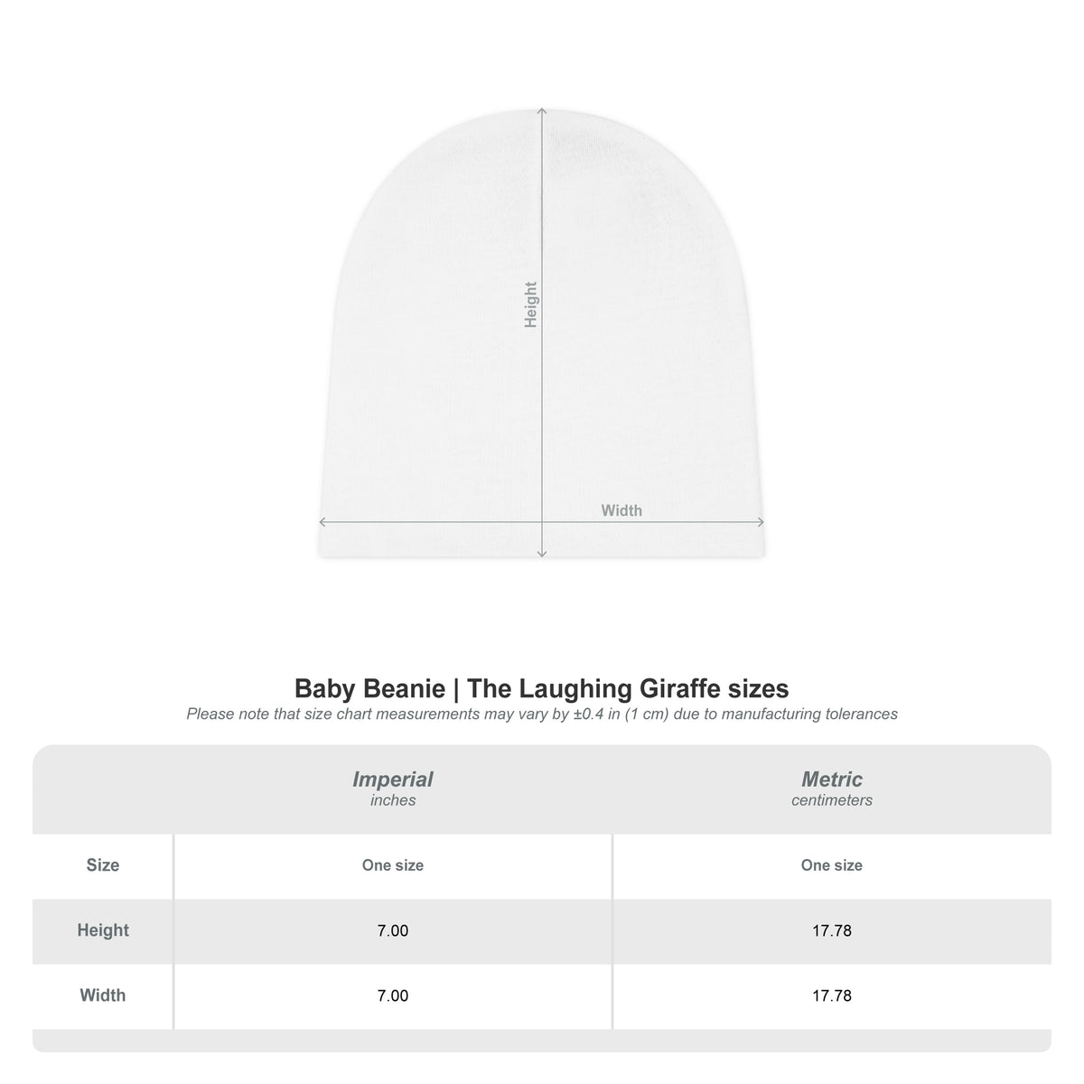 Kids Woodland Baby Beanie – All-Over Print Autumn Hat for Infants One size White