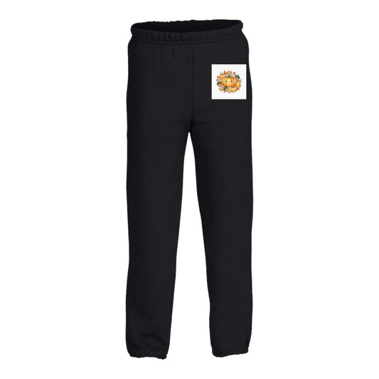 Kids Woodland Sweatpants – Fox & Friends Autumn Print Black
