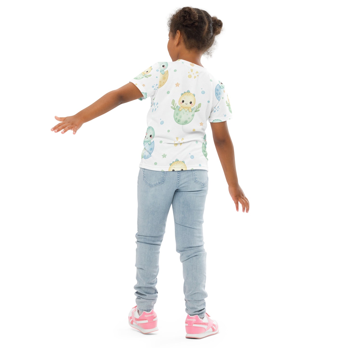 Kids Hatching Dino Eggs T-Shirt – Cute Boys & Girls Kawaii Baby Dinosaur All-Over Print Tee 7