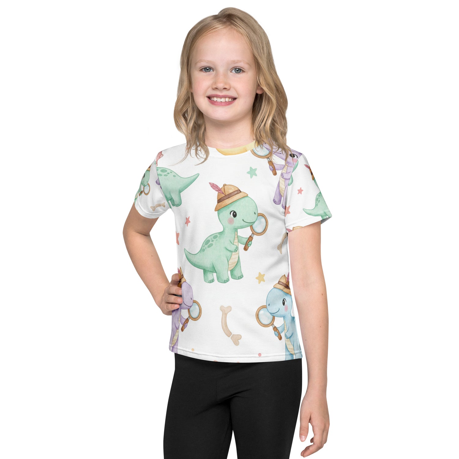 Kids Explorer Dinosaur T-Shirt – Cute Boys & Girls Adventure Dino All-Over Print Tee for Playdates & School 7