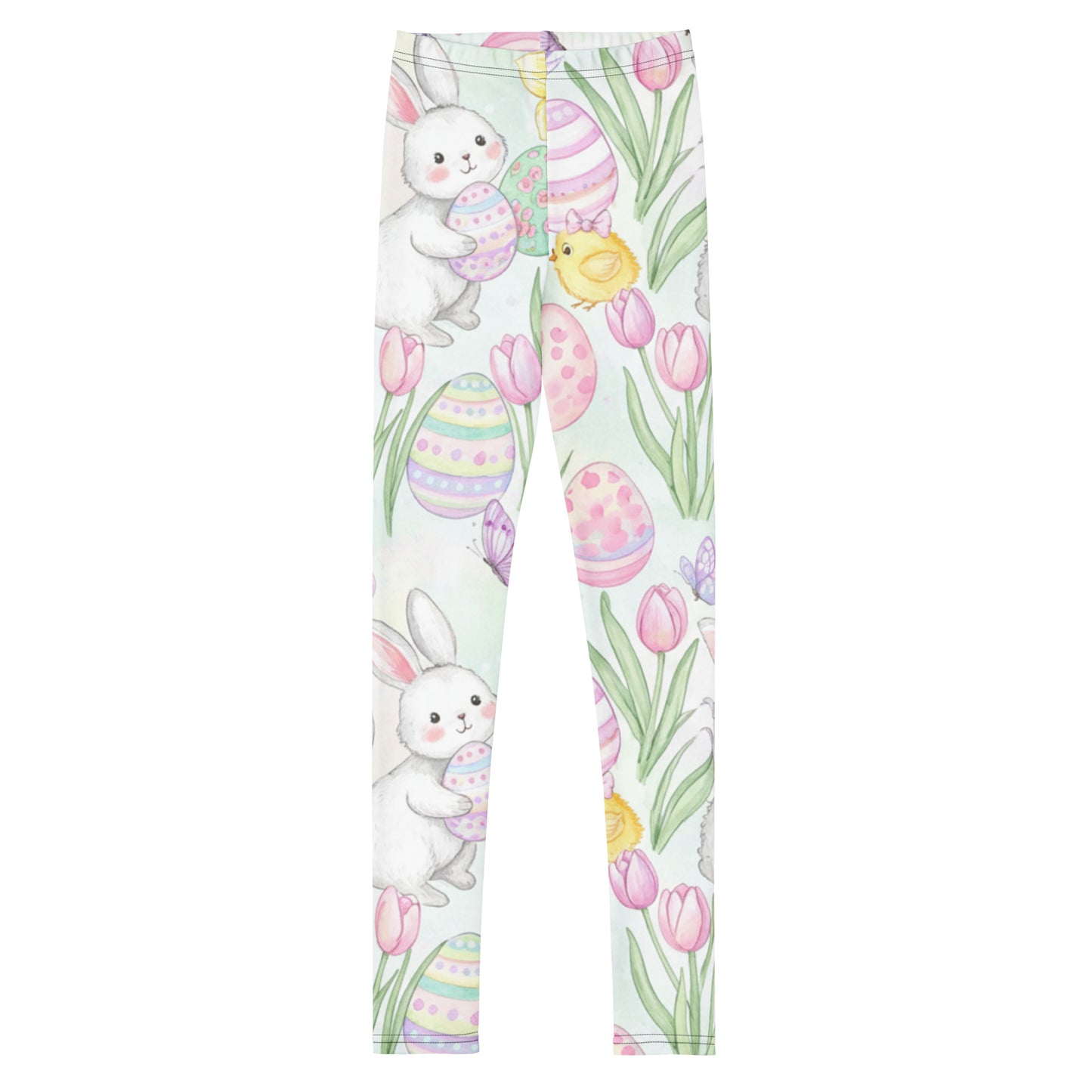 Youth Easter Bunny Leggings – Cute Girls Spring All-Over Print Leggings for Easter & Everyday Wear 20