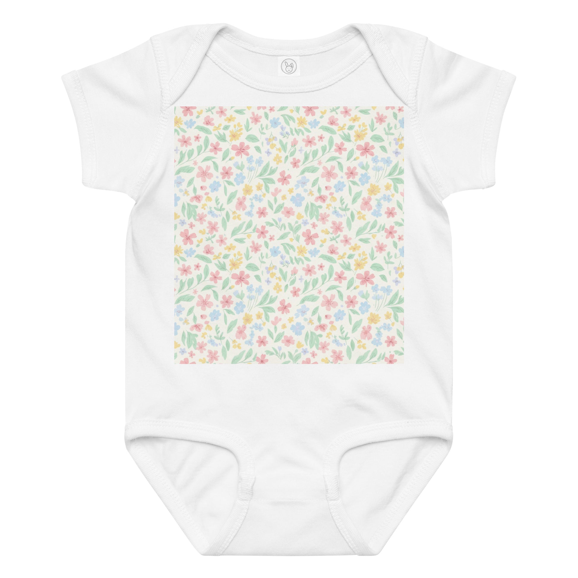 Spring Floral Baby Bodysuit – Soft Cotton Pastel Flower Onesie for Newborns | Easter & Spring Baby Gift