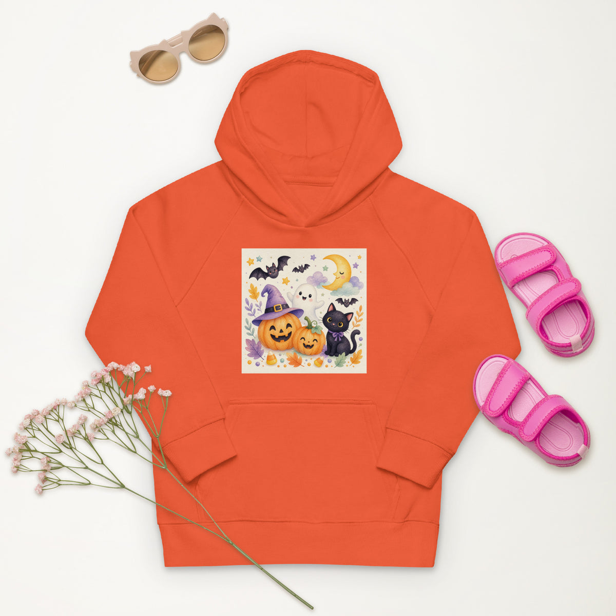 Kids eco hoodie Burnt orange
