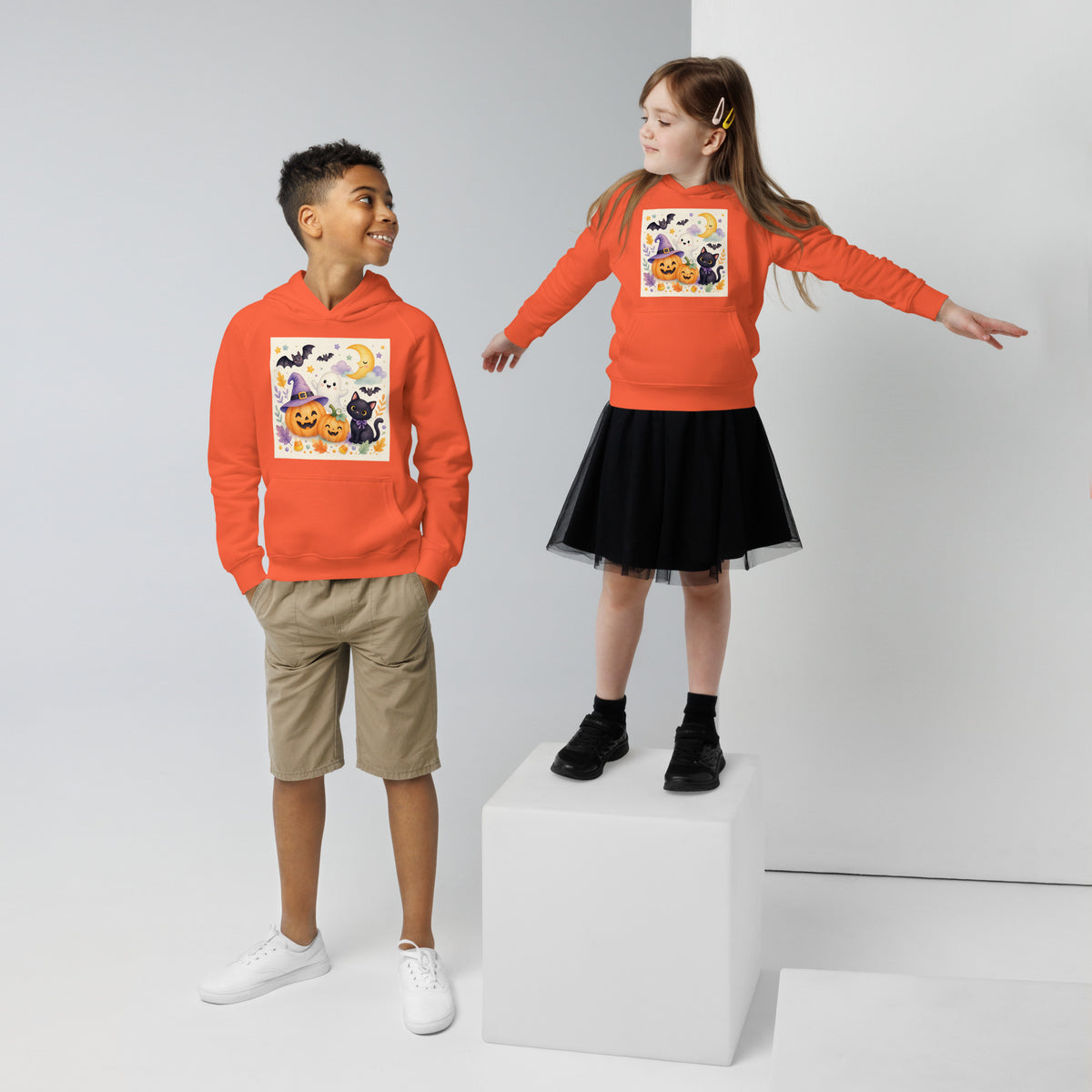 Kids eco hoodie Burnt orange