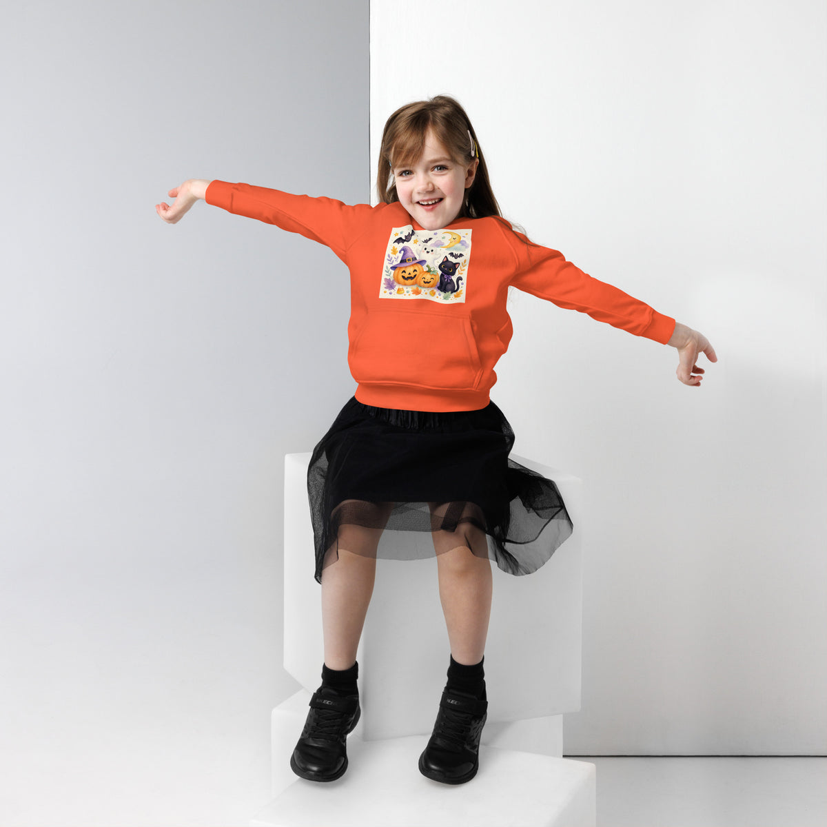 Kids eco hoodie Burnt orange