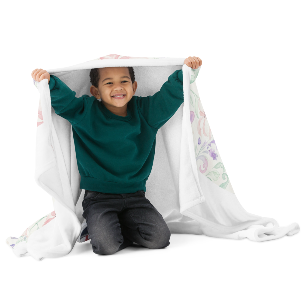 Baby Blanket – Butterfly Garden Watercolour Throw for Newborns & Toddlers 60″×80″