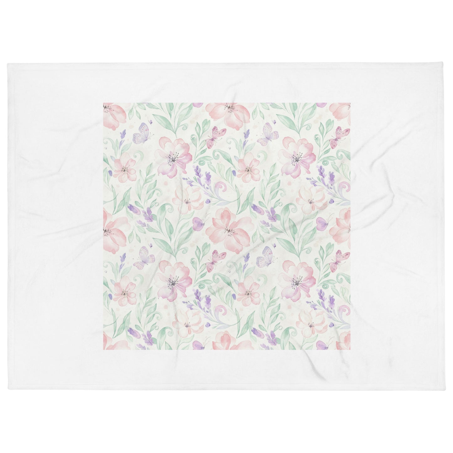 Baby Blanket – Butterfly Garden Watercolour Throw for Newborns & Toddlers 60″×80″