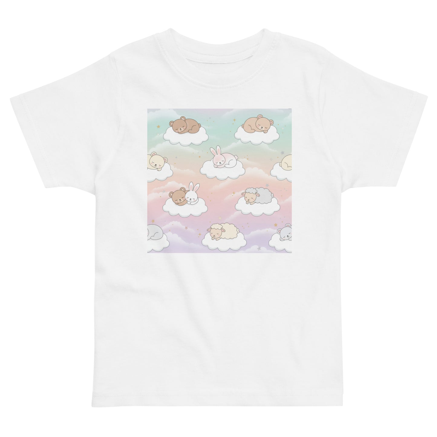 Toddler T-Shirt – Cloud Print Soft Cotton Tee for Boys & Girls