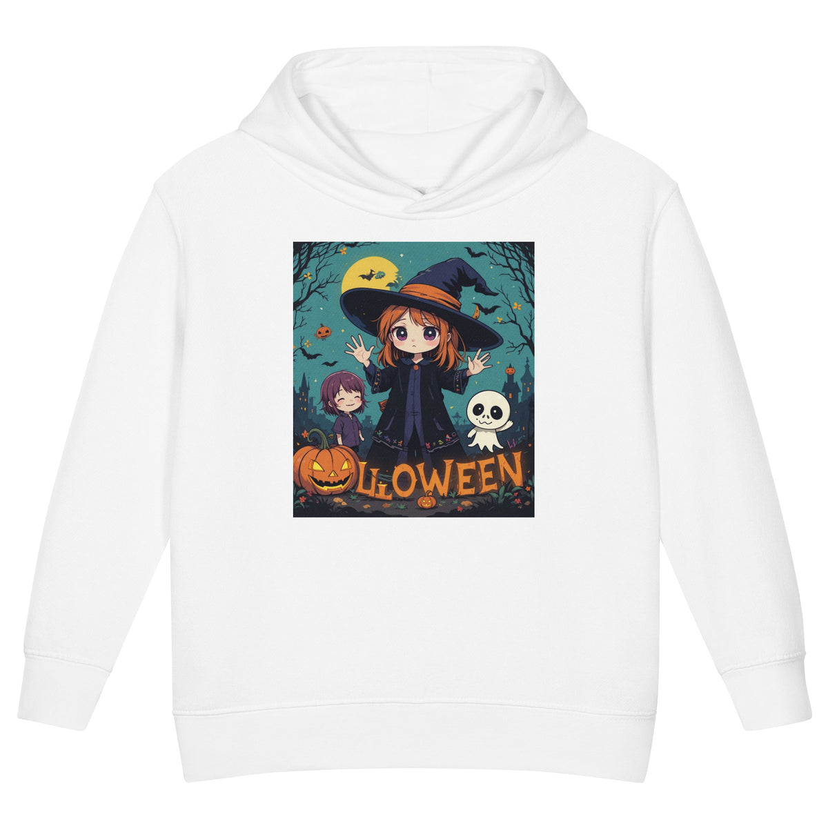 Toddler fleece pullover hoodie white